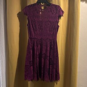 BB Dakota Lace Mini Dress in Deep Purple